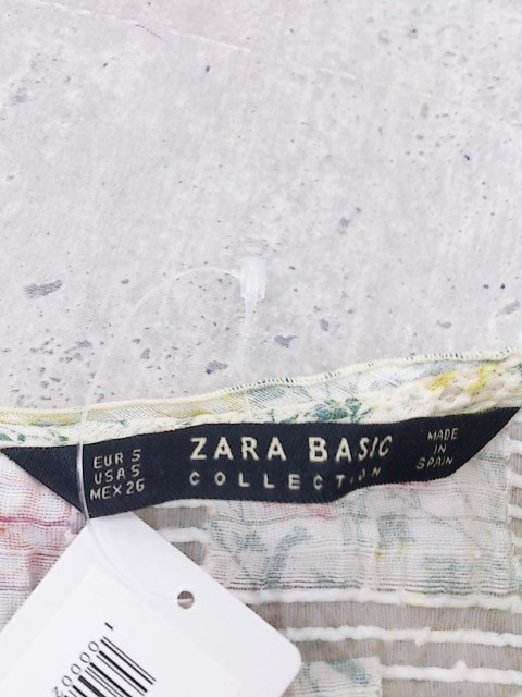 ◇ ZARA BASIC ザラ ベーシック 半袖 ブラウス カットソー サイズEUR S USA S MEX 26 ベージュ系 マルチ レディース P_画像4