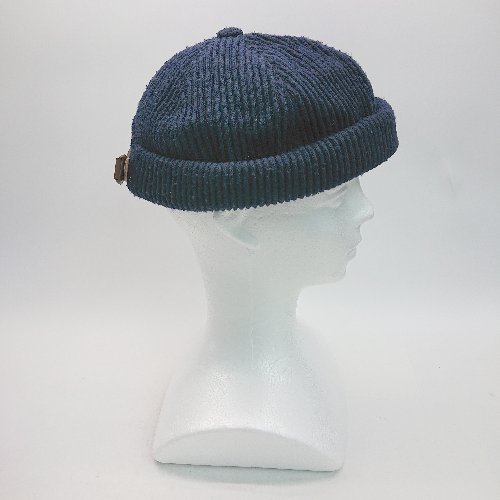 ◇ BASIQUENTI ロールキャップ アジャスター 革ベルト カジュアル 帽子 ネイビー サイズ57~59cm メンズ E_画像4