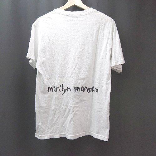 ◇ PLEASURES フロントプリント ラウンドネック 個性的 バックロゴ 半袖 Tシャツ 表記なし ホワイト レディース メンズ E_画像2