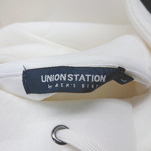 * UNION STATION с капюшоном . тянуть over стандартный Silhouette длинный рукав футболка размер L белый женский E