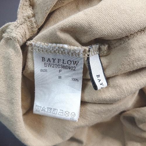 ◇ pendleton バックプリント サイドスリット Ｔシャツ 七分袖 ロング丈 ワンピース サイズFREE ベージュ レディース E_画像6