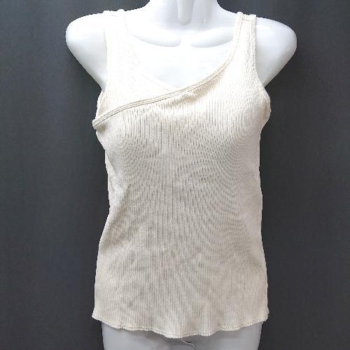 * nano universe. pad attaching rib inner Layered tank top size 36 eggshell white lady's E