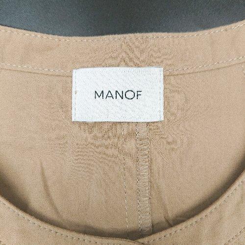 ◇ MONOF フロントボタン フィッシュテール 薄手 ショート丈 長袖 シャツ サイズS ベージュ レディース E_画像4