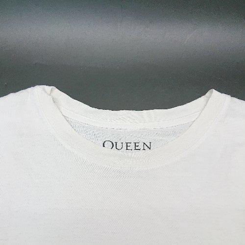 ◇ GU ジーユー クルーネック フロントプリント QUEEN コラボ シンプル 半袖 Tシャツ サイズL ホワイト レディース E_画像3