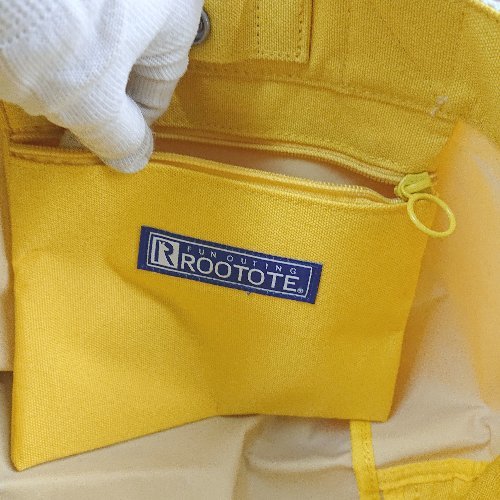 ◇ ROOTOTE ルートート コンパクト カジュアル ブランドロゴ ハンドバッグ イエロー レディース E_画像7