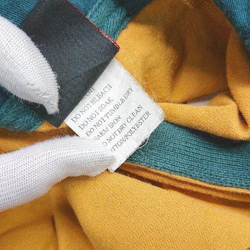 * Bundaberg Rum Polo воротник половина кнопка нашивка рубашка-поло с длинным рукавом размер S/M желтый / зеленый женский E