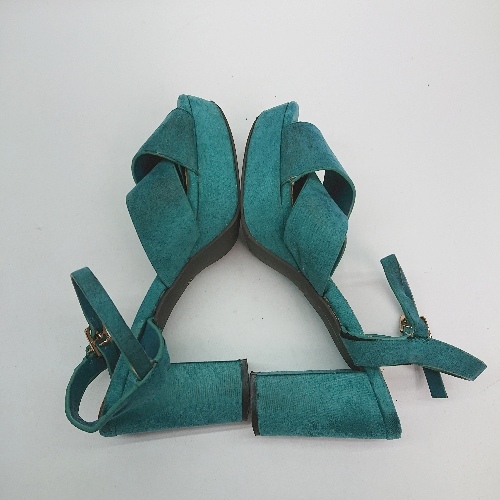 * RANDA Ran da casual Cross belt strap futoshi heel sandals size S turquoise lady's E