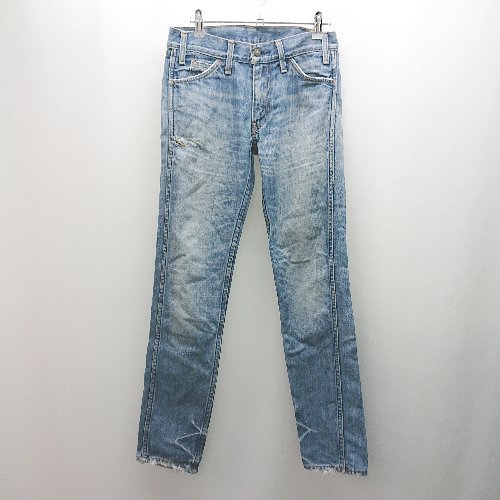 ◇ LEVI’S リーバイス チャックボタン閉め カジュアル ダメージ加工 デニムパンツ サイズ29 ブルー系 レディース E_画像1