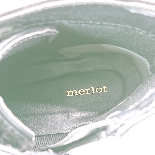 ■ merlot サイドファスナー レースアップ シック クール 秋冬向け ショート丈 ブーツ サイズM ブラック レディース E_画像9