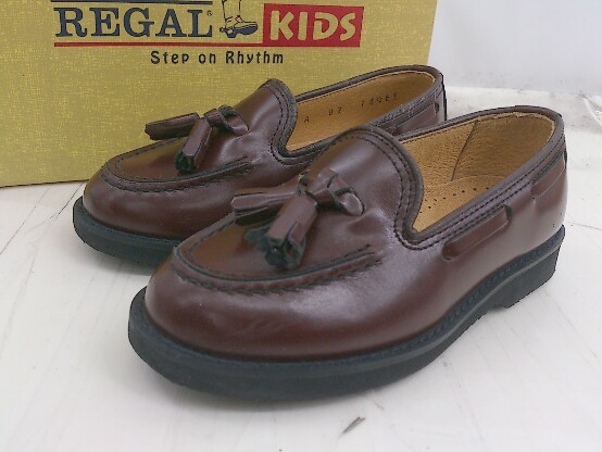 ◇ ◎ REGAL リーガル キッズ タッセル ローファー シューズ サイズ14 1/2 EE ブラウン系 レディース メンズ P_画像1