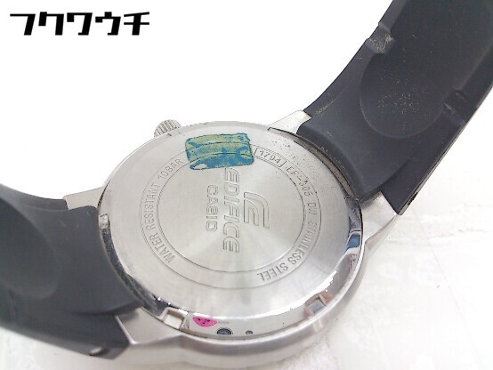 ◇ CASIO カシオ EDIFICE EF-305 クォーツ式 3針 アナログ 動作未確認 腕時計 ウォッチ ブラック シルバー メンズ_画像4