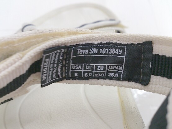 ◇ Teva テバ 1013849 スポーツサンダル サイズ25ｃｍ ホワイト ブラック メンズ Pの画像8