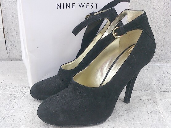 ◇ NINE WEST ナインウエスト ストラップ ヒール パンプス 5 1/5 ブラック レディース_画像2