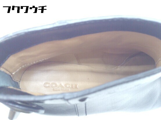 ◇ COACH コーチ Q7827/A00671 ターンロック バックジップ ショート ブーツ 37.5 ブラック レディース_画像5