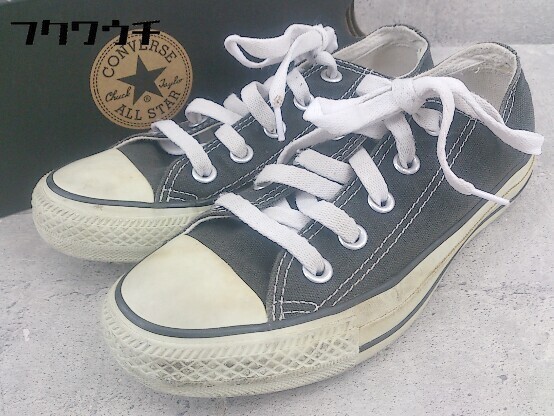 ◇ ◎ CONVERSE コンバース M9166 ALL STAR OX キャンバス オールスター スニーカー サイズ22ｃｍ ブラック レディース_画像1