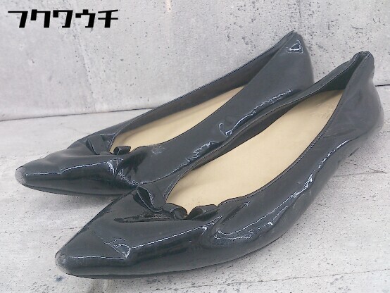 ◇ Odette e Odile UNITED ARROWS ポインテッドトゥ フラットシューズ 22 1/2ｃｍ ブラック レディース_画像1