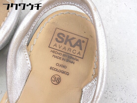 ◇ SKA AVARCA スカ アバルカ スペイン製 サンダル シューズ サイズ38 シルバー レディースの画像4