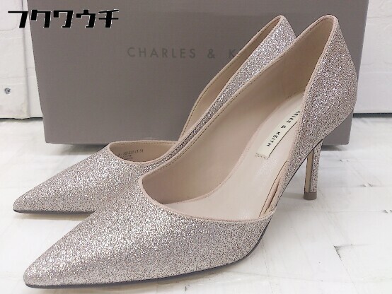 ◇ ◎ CHARLES ＆ KEITH　チャールズ＆キース グリッター ポインテッドトゥ ヒール パンプス サイズ35 ピンク系 レディース_画像2