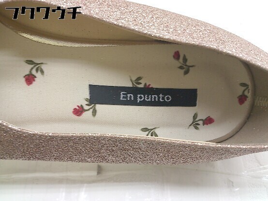 * En Puntoen Punto Flat pumps shoes size 24.5 pink gold lady's 