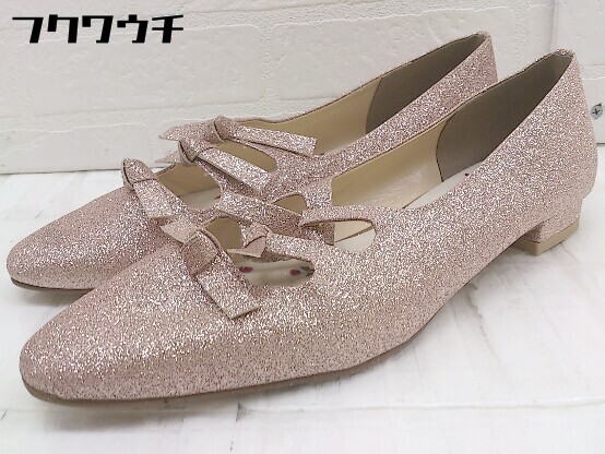* En Puntoen Punto Flat pumps shoes size 24.5 pink gold lady's 