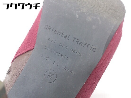 ■ Oriental Traffic ラウンドトゥ サイドジップ ショート ブーツ サイズM ボルドー ブランド レディース_画像6