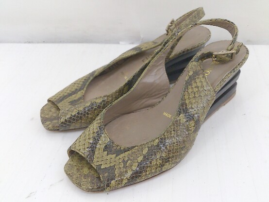 * BRUNOMAGLI Bruno Magli узор под питона Италия производства шлепанцы обувь размер 33 оттенок зеленого женский 