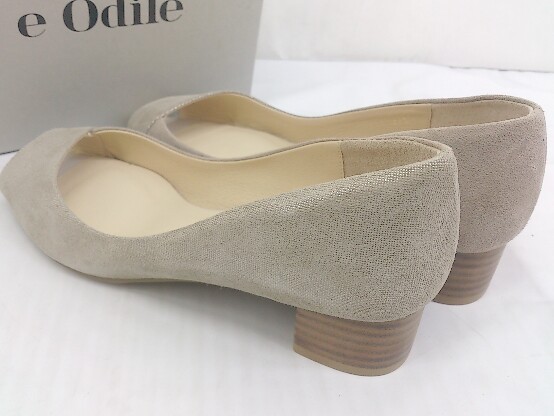 ◇ ◎ Odette e Odile UNITED ARROWS オープントゥ パンプス シューズ サイズ22cm1/2 ベージュ系 レディース_画像3