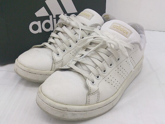 ◇ ◎ adidas アディダス FY3973 ADVANCOURT LEA HOUNDSTOOTH スニーカー シューズ サイズ23.5ｃｍ ホワイト レディース_画像2