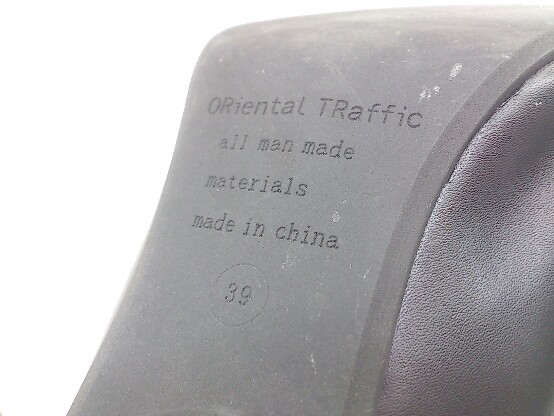 ◇ Oriental Traffic チャンキーヒール ポインテッドトゥ パンプス サイズ39 ブラック レディース P_画像5