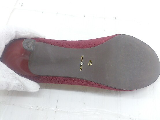 * COCUE Cocue round tu heel pumps size 45 wine red lady's P