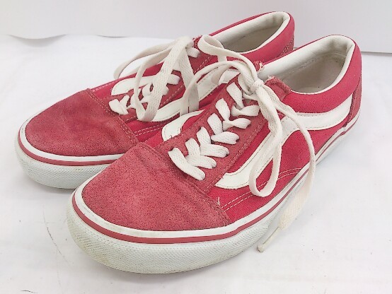 * VANS Van z Old school спортивные туфли обувь размер 23.5cm красный белый женский P