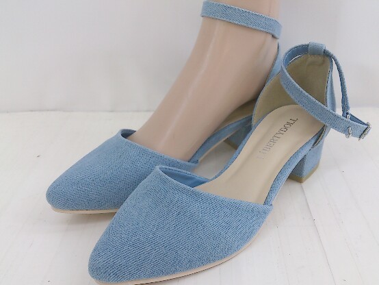 * * unused * LiBERTYDOLLpo Inte dotu ankle strap pumps size M sax blue lady's P