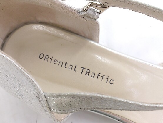 ◇ Oriental Traffic オリエンタルトラフィック ポインテッドトゥ セパレートパンプス サイズLL シルバー系 レディース P_画像4