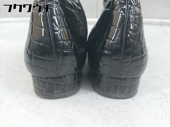 ◇ MAMIAN マミアン 型押し サイドジップ スクエアトゥ ショート ブーツ サイズM ブラック_画像4