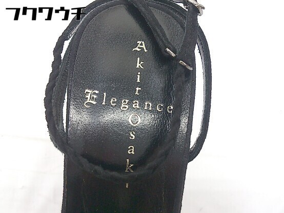 * * Akira Osaki Elegance strap po Inte dotu heel mules pumps size 24 black lady's 