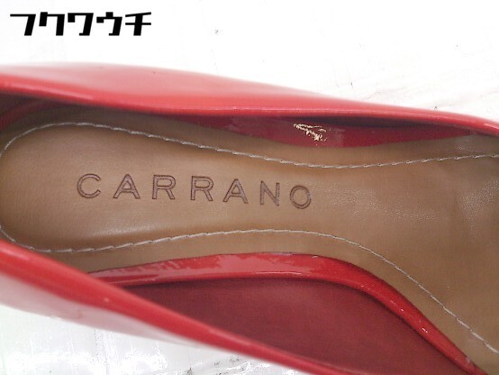 ◇ CARRANO カラーノ オープントゥ ウェッジソール パンプス サイズ35 レッド レディース_画像4