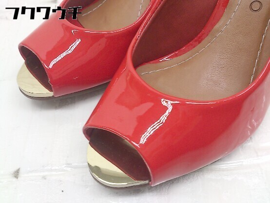 ◇ CARRANO カラーノ オープントゥ ウェッジソール パンプス サイズ35 レッド レディース_画像6