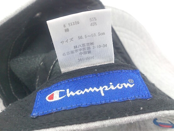 ◇ Champion チャンピオン 刺繍 ワークキャップ 帽子 グレー サイズ56.5-58.5 レディース P_画像5