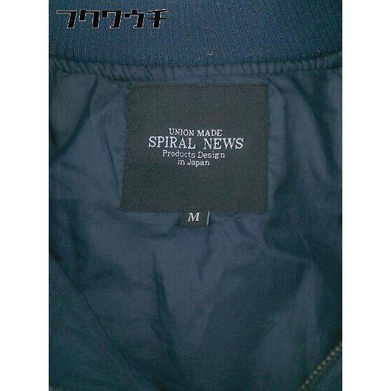 ◇ UNION MADE SPIRAL NEWS ジップアップ 長袖 中綿 ジャケット サイズM ネイビー メンズ_画像4
