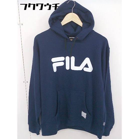 ◇ FILA フィラ スウェット 長袖 プルオーバー パーカー サイズL ネイビー メンズ_画像2