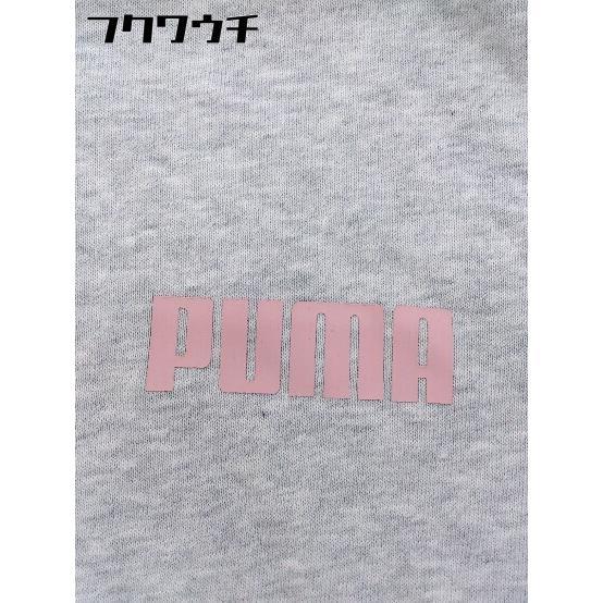 ◇ PUMA プーマ ロゴ 長袖 プルオーバー パーカー サイズL グレー ピンク メンズの画像5