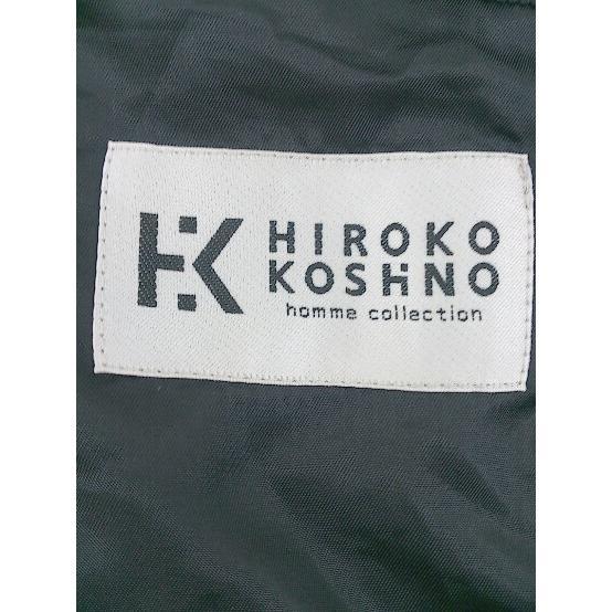 ◇ HIROKO KOSHINO HOMME ネーム刺繍あり。 長袖 ステンカラー コート サイズM ダークネイビー メンズ_画像4