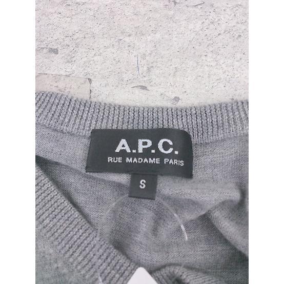 ◇ A.P.C. アー ペー セー ウール ニット 長袖 Vネック セーター S グレー メンズ_画像4