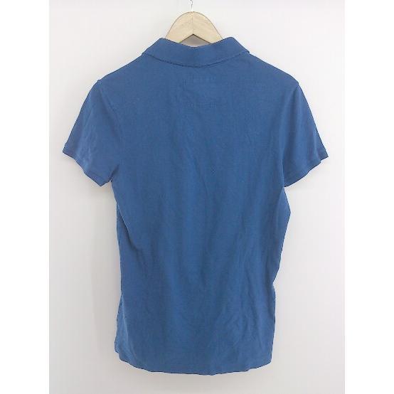 ◇ HOLLISTER ホリスター 鹿の子 ワンポイント刺繍 半袖 ポロシャツ サイズS ブルー メンズ P_画像3