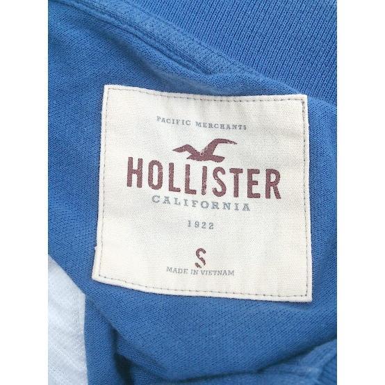 ◇ HOLLISTER ホリスター 鹿の子 ワンポイント刺繍 半袖 ポロシャツ サイズS ブルー メンズ P_画像4