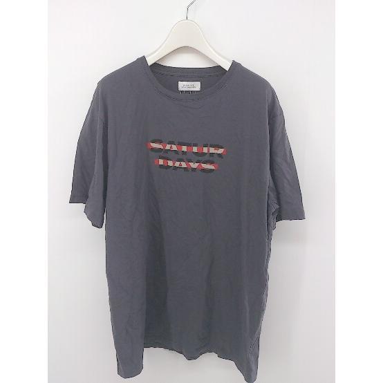 ◇ Saturdays NYC サタデーズ ニューヨークシティ ロゴプリント 半袖 Tシャツ カットソー サイズXL ネイビー系 メンズ P_画像1