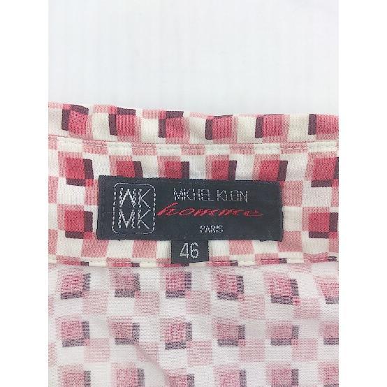 ◇ ◎ MICHEL KLEIN homme ミッシェルクランオム 総柄 半袖 シャツ サイズ46 ピンク レッド系 メンズ P_画像4