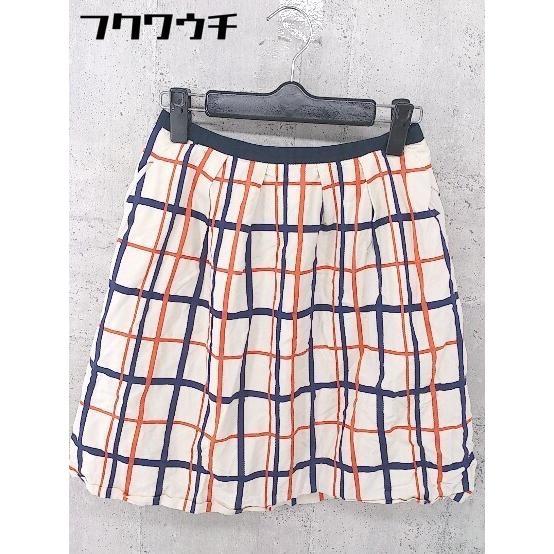* BALLSEY TOMORROWLAND check back Zip miniskirt size 36 beige navy orange series lady's 