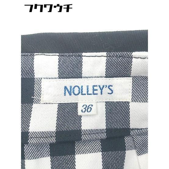 ◇ NOLLEY'S ノーリーズ ギンガムチェック 膝丈 タイト ナロー スカート サイズ36 ネイビー系 レディース_画像4