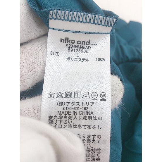 ◇ niko and … ニコアンド ウエストゴム ロング プリーツ スカート サイズL グリーン系 レディース_画像5